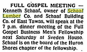 Schaff Lumber - April 1981 Gospel Meeting (newer photo)